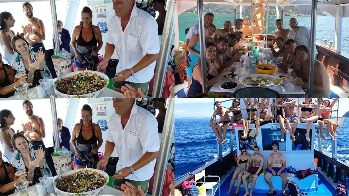 Ischia båtutflykt med napolitansk lunch och snorkling illustration