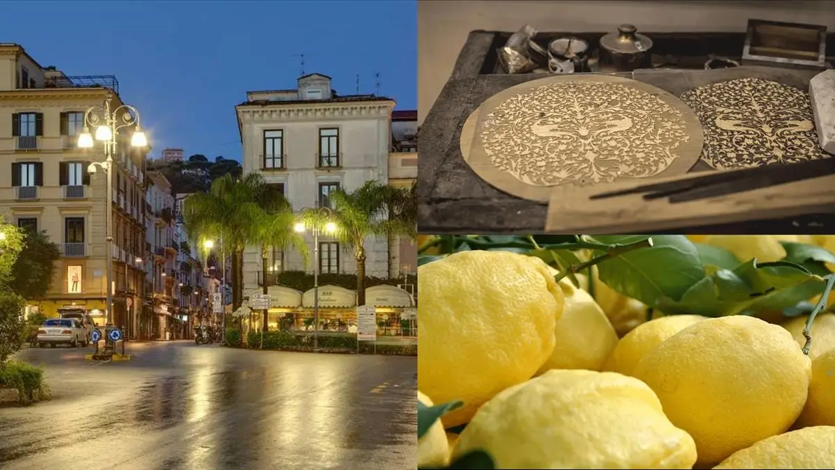 Sorrento på kvällspromenad med limoncello-smakprovning illustration